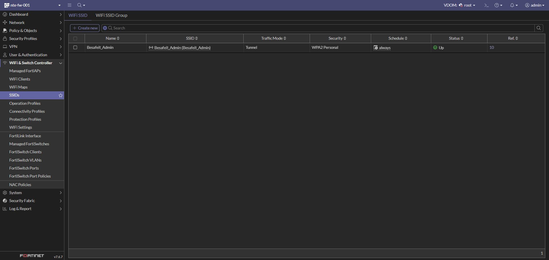 SSID Besafeit_Admin