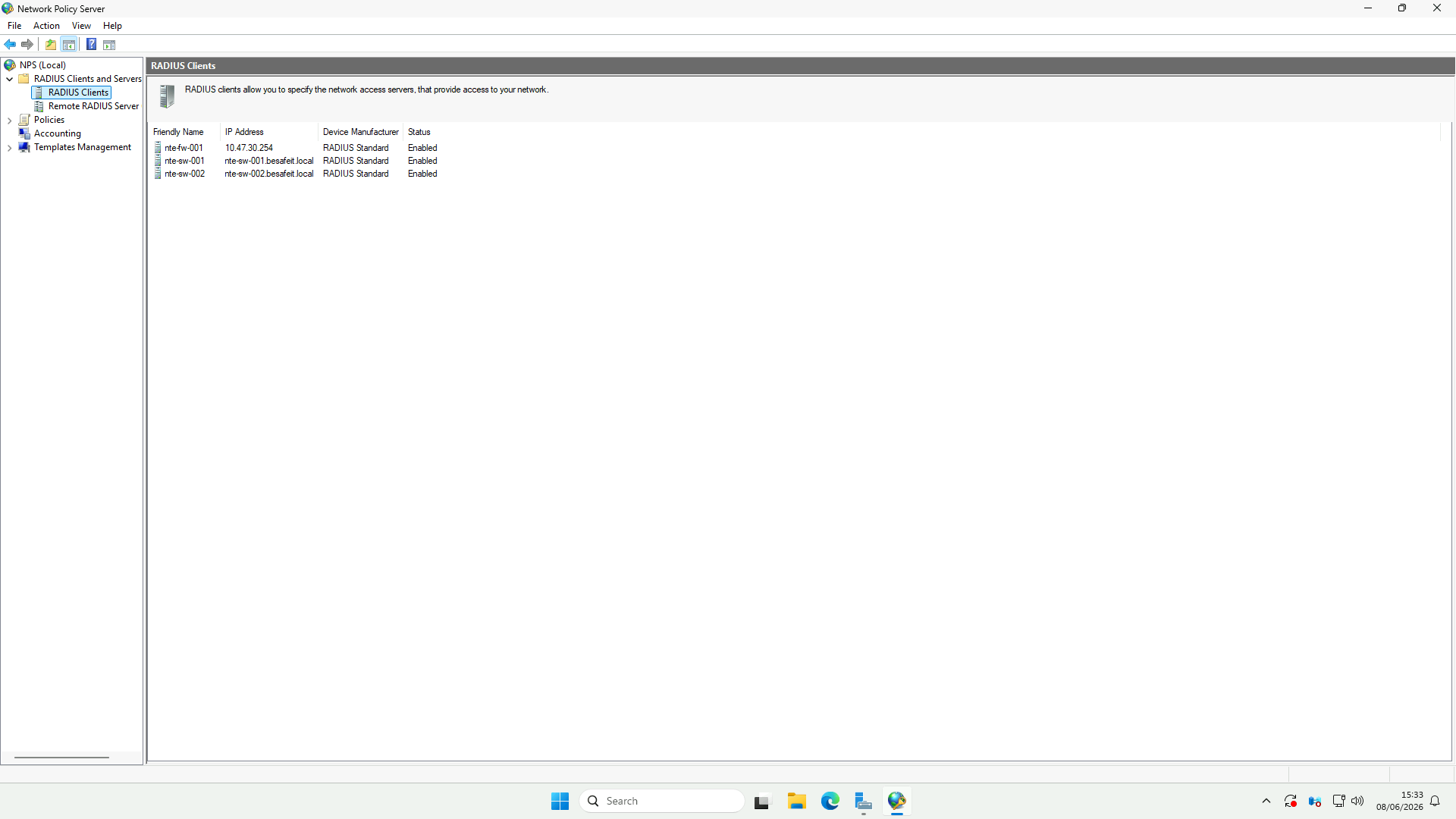 RADIUS Clients NPS