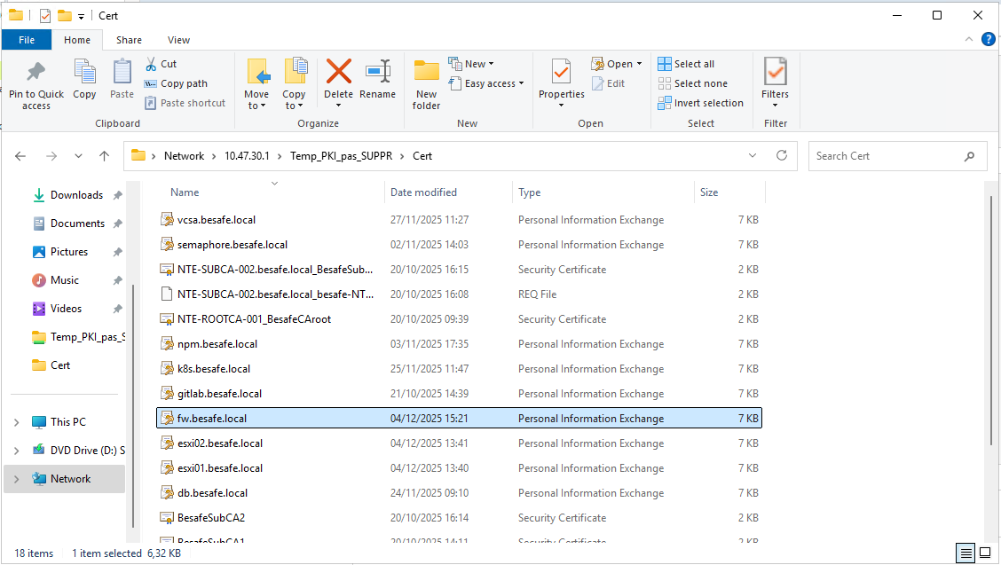 Export Cert