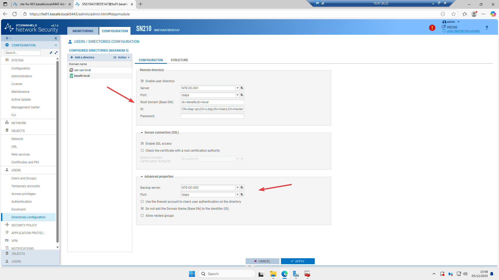 LDAP Directory Configuration