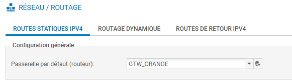 Routage par défaut